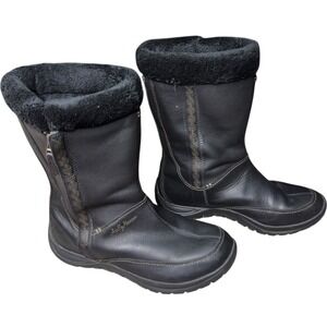 Helly Hansen Black Leather Fur Lined Winter Snow Boots Women's 7W Cozy Comfort
